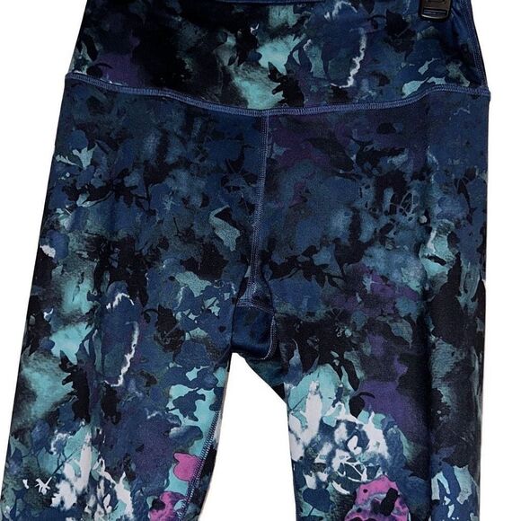 Tek Gear Ladies Size M Multi Color High Rise Waist Ankle Pull On Floral Leggings - Picture 5 of 6